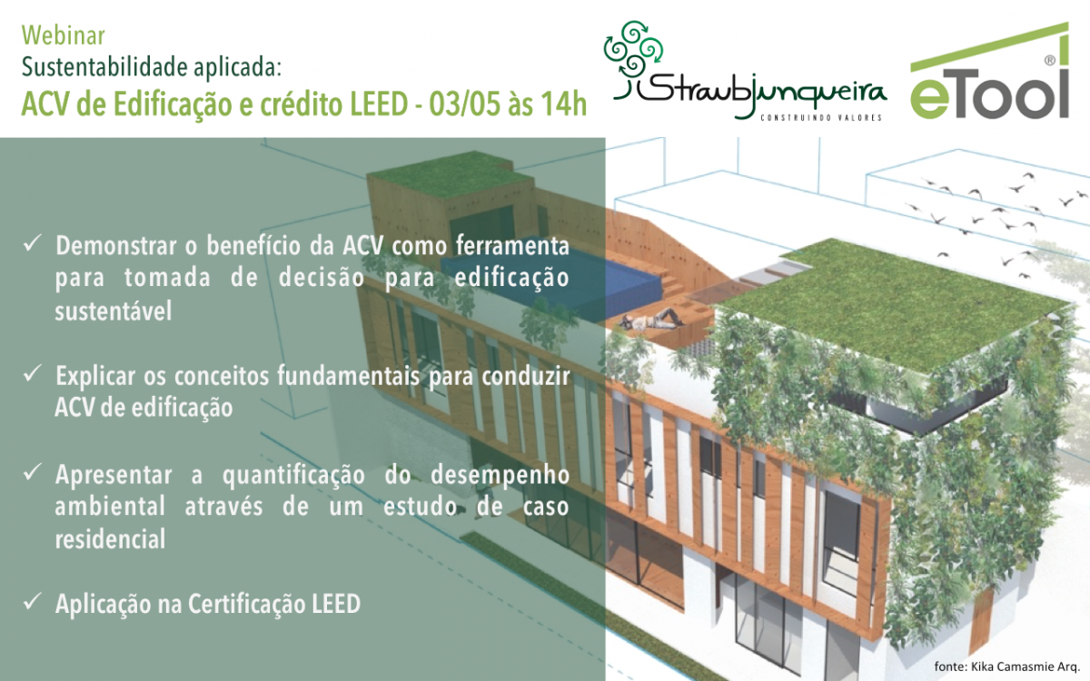 Webinar Sustentabilidade Aplicada: Avaliação do Ciclo de Vida de Edificação e o Crédito LEED